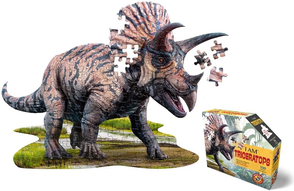 Puzzle Dinosaure 5 Ans 100 pieces - Ptérodactyle et Triceratops