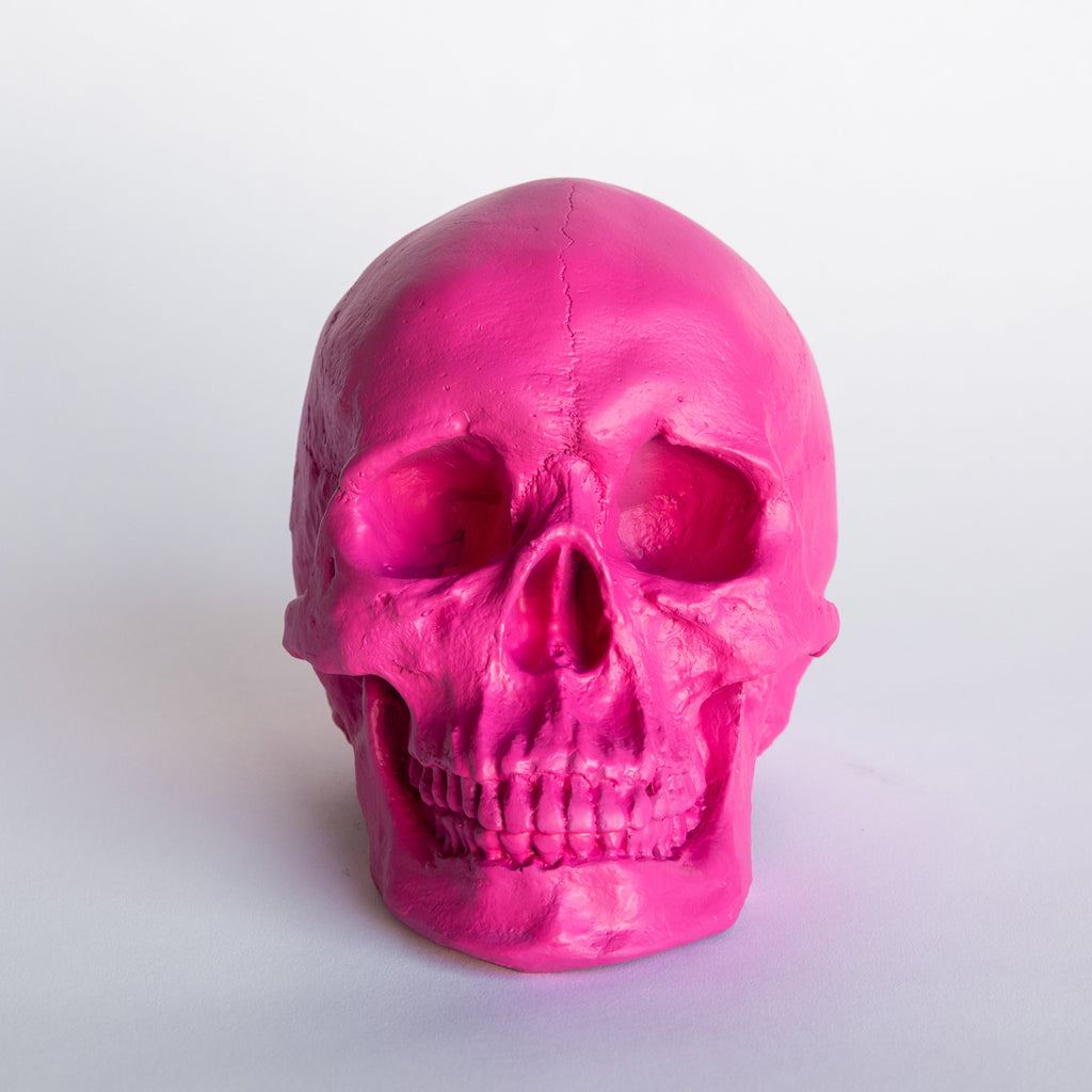 Faux Human Skull Replica // Hot Pink