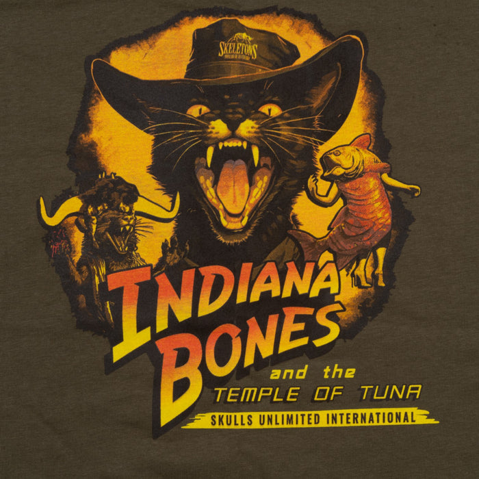 Indiana Bones Temple of Tuna Printed Shirt - Dark Olive Green