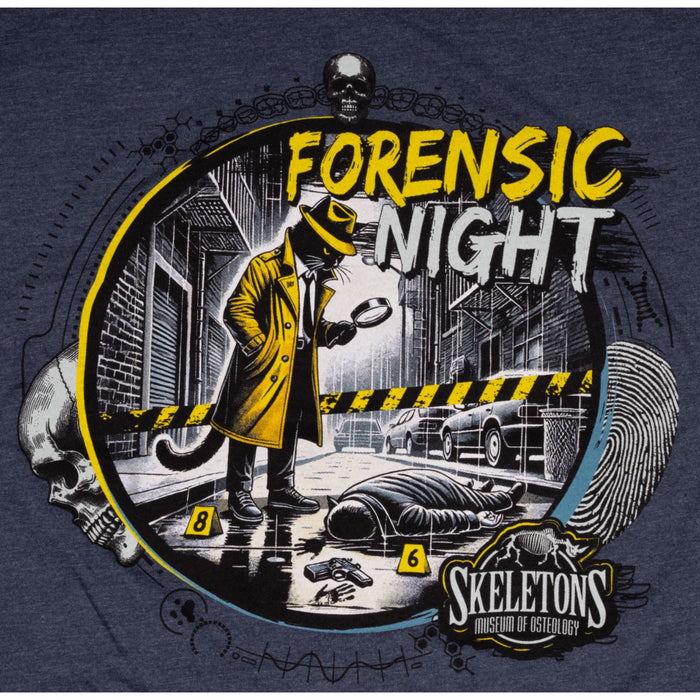 Museum of Osteology Forensic Night T-Shirt ft. Sir Indiana Bones