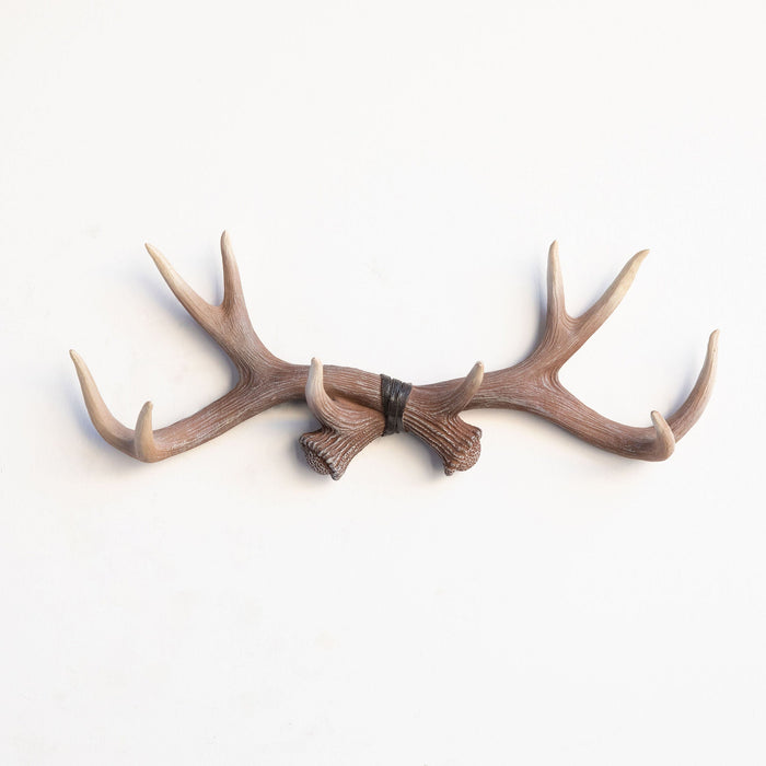 Unique Antler Resin Black Wall Hooks Decorative Rack Rustic Vintage