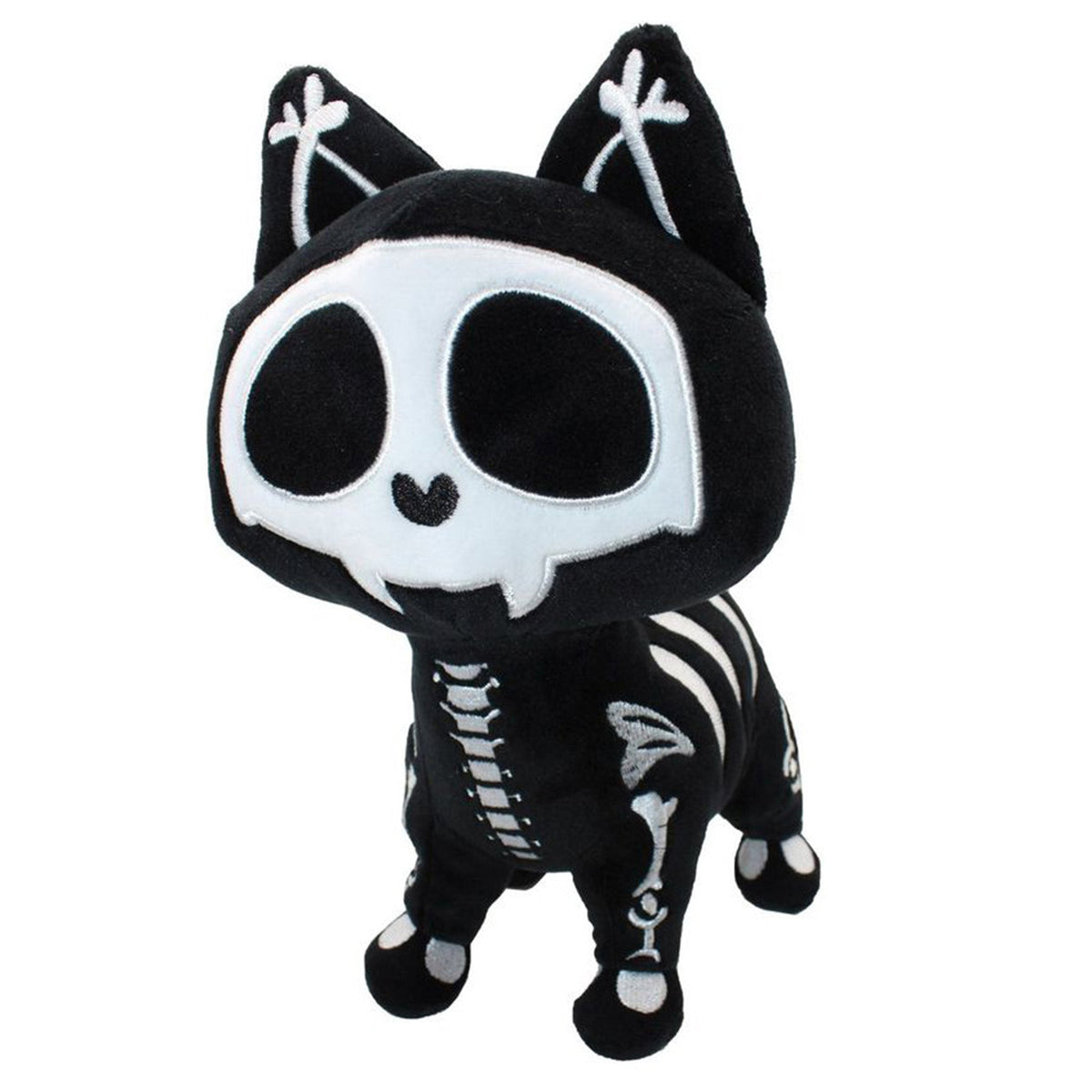 ♡ emo skeleton kitty black plushie (holdable)